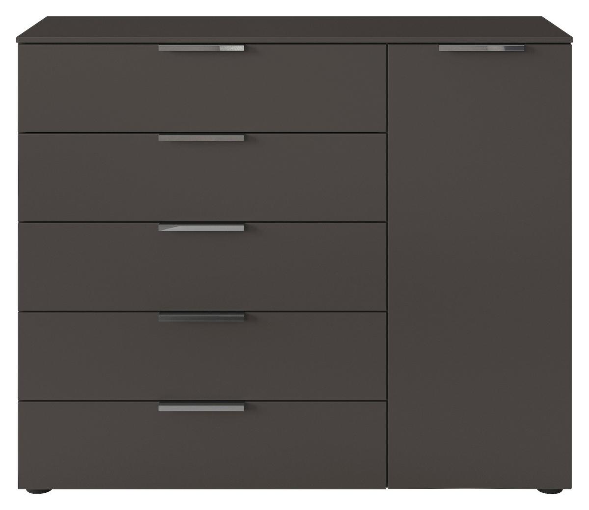 Kommode 120 Cm Flipp Graphit/chromfarben - Chromfarben/Schwarz, MODERN, Holzwerkstoff (120/100/42cm) - Rauch Möbel
