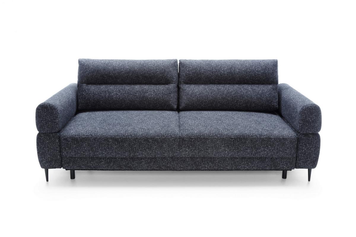 Schlafsofa Nordic Blau B: 102cm - Blau/Schwarz, Basics, Textil (232/94/102cm) - Livetastic