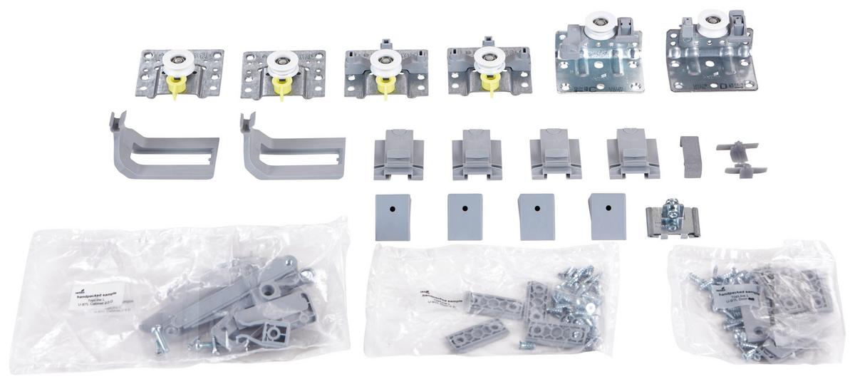 Montagepaket F. Kleiderschrank Unit Normalhöhe B: 270 cm - Chromfarben, MODERN, Kunststoff/Metall - Ondega