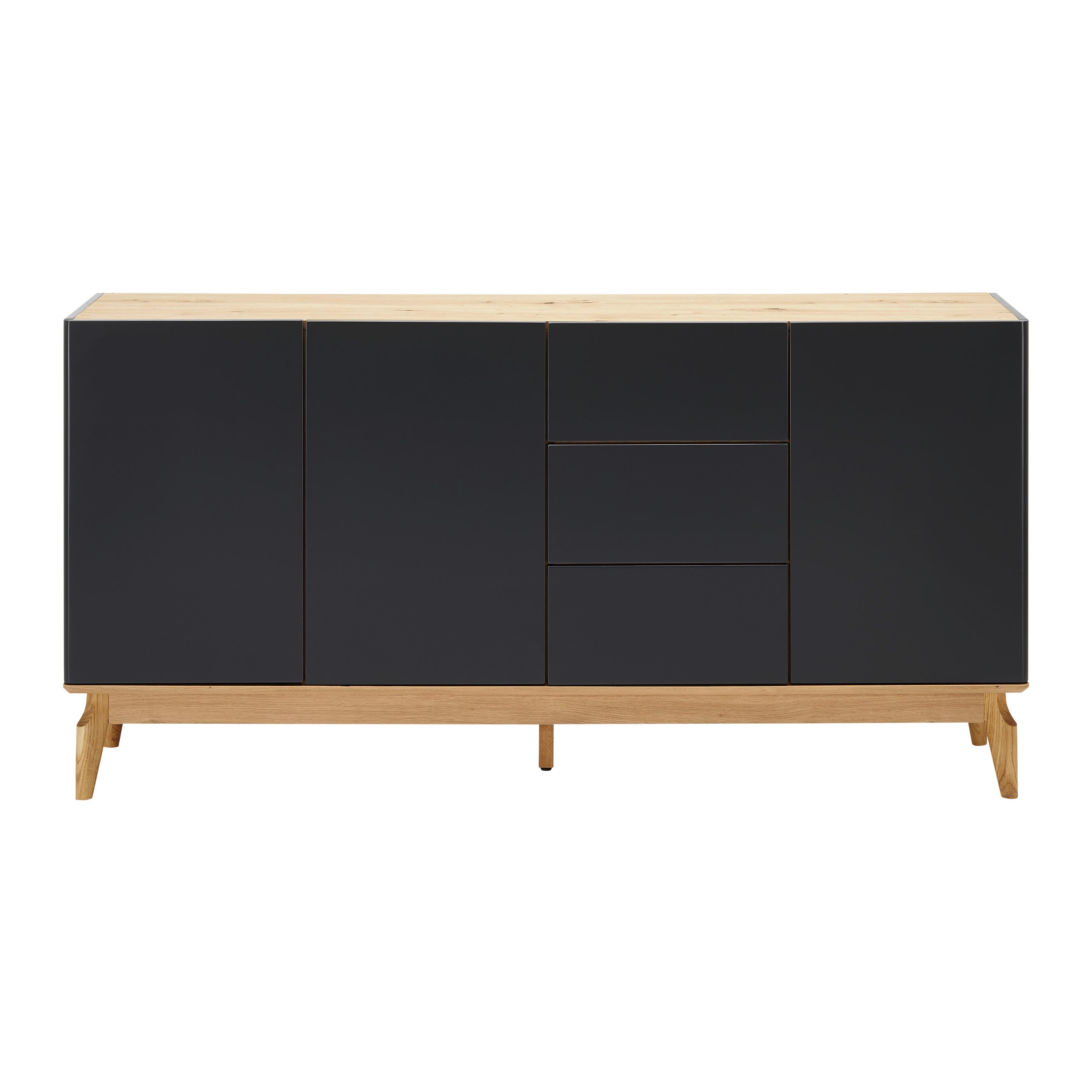 Komoda Fosco - šedá/barvy dubu, Moderní, dřevo (160/80/40cm) - Bessagi Home