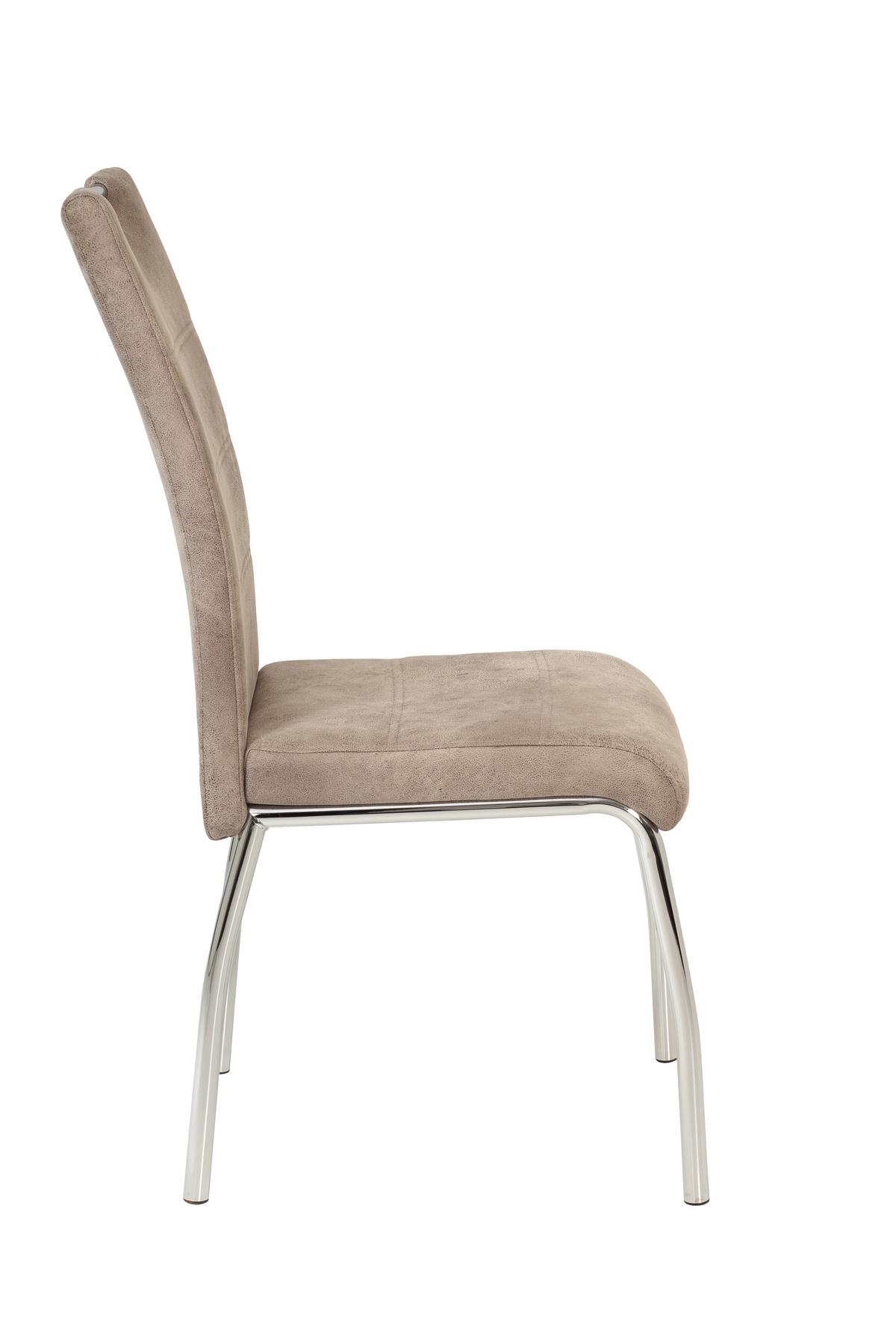 STOLIČKA SUSI II - chrómová/béžová, Modern, kov/textil (44/98/61cm)