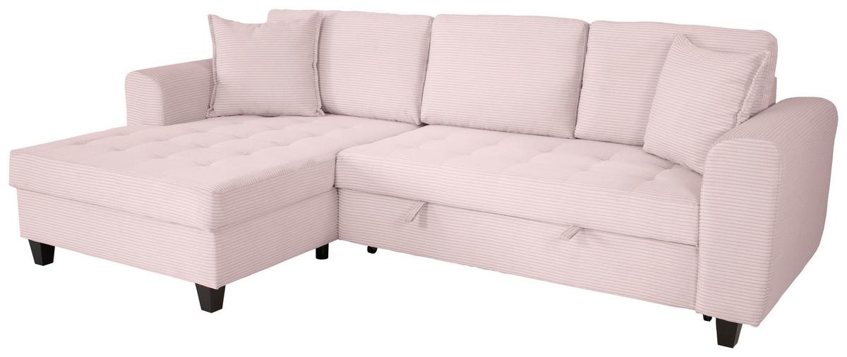 Ecksofa Moritz Rosa S: ca. 155x265 cm - Rosa, Trend, Textil (155/265cm)