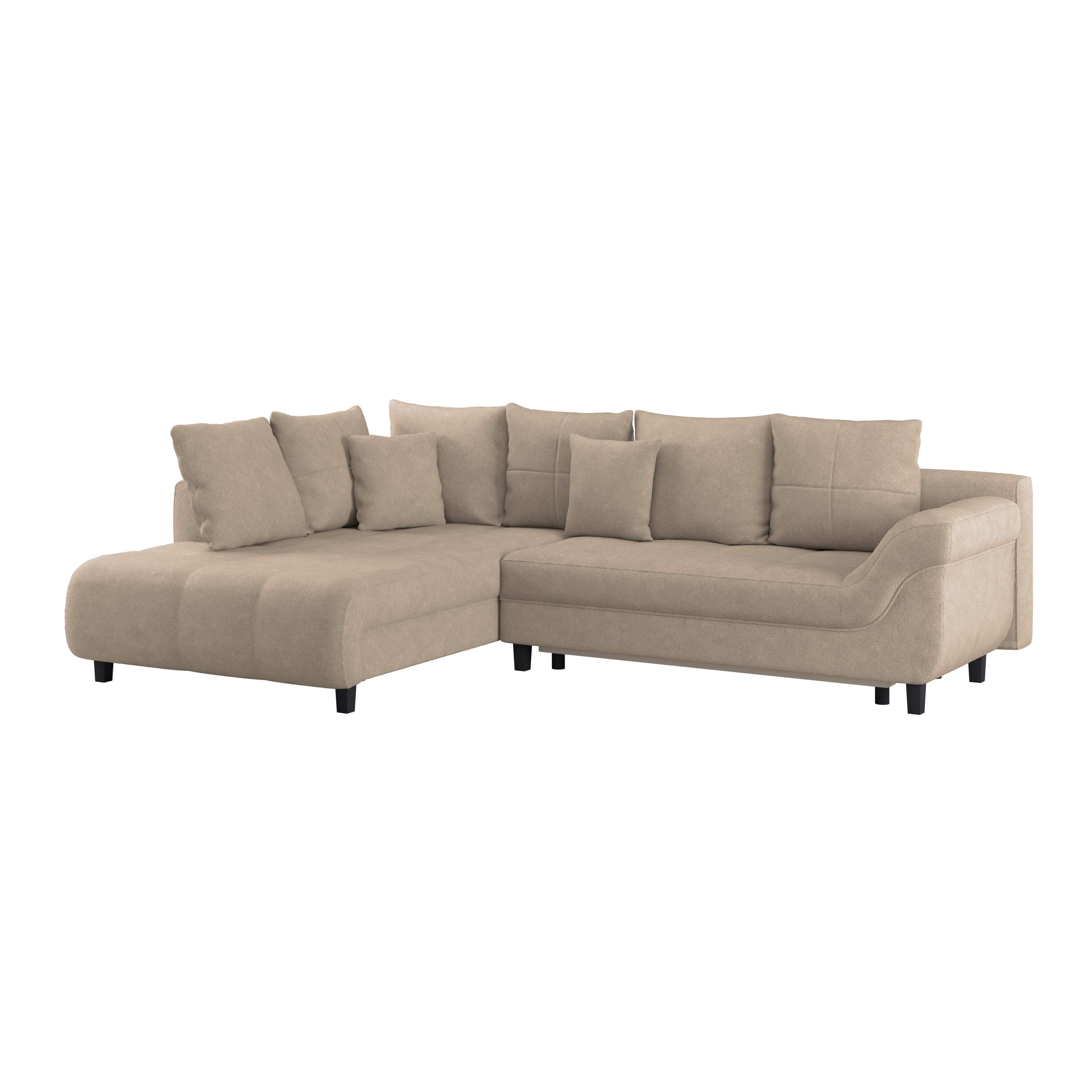 Ecksofa Mit Schlaffunktion & Bettkasten Mendoza Beige