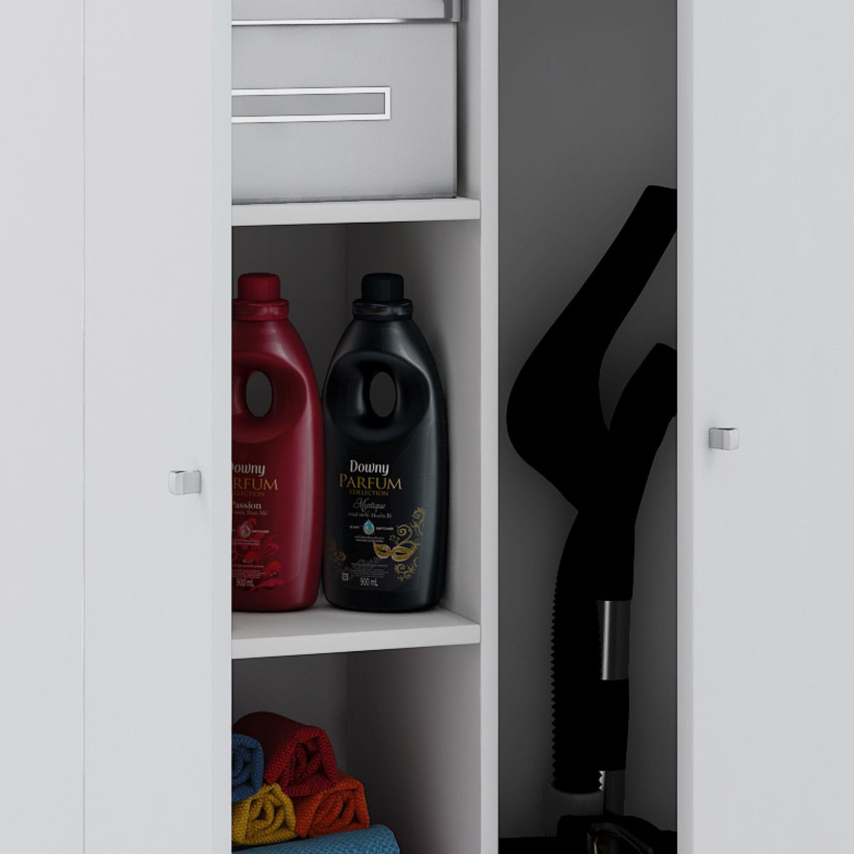 Víceúčelová skříň Vandol, bílá - bílá/barvy stříbra, Moderní, kompozitní dřevo/plast (70/218/39cm) - MID.YOU
