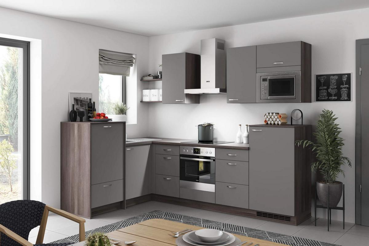 Eckküche Win - Anthrazit/Eiche grau, MODERN, Holzwerkstoff (178/280cm) - Express