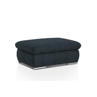 Polsterhocker Isona Schwarz Chenille - Chromfarben/Schwarz, Design, Textil (101/45/74cm) - Livetastic
