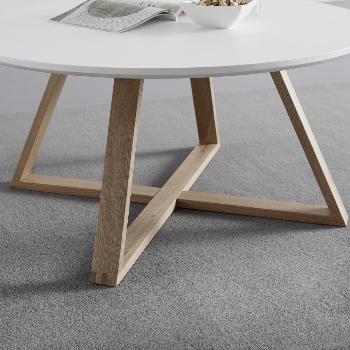 Konferenční stolek MATTIA - bílá/barvy dubu, Moderní, dřevo/kompozitní dřevo (80/80/39cm) - Bessagi Home