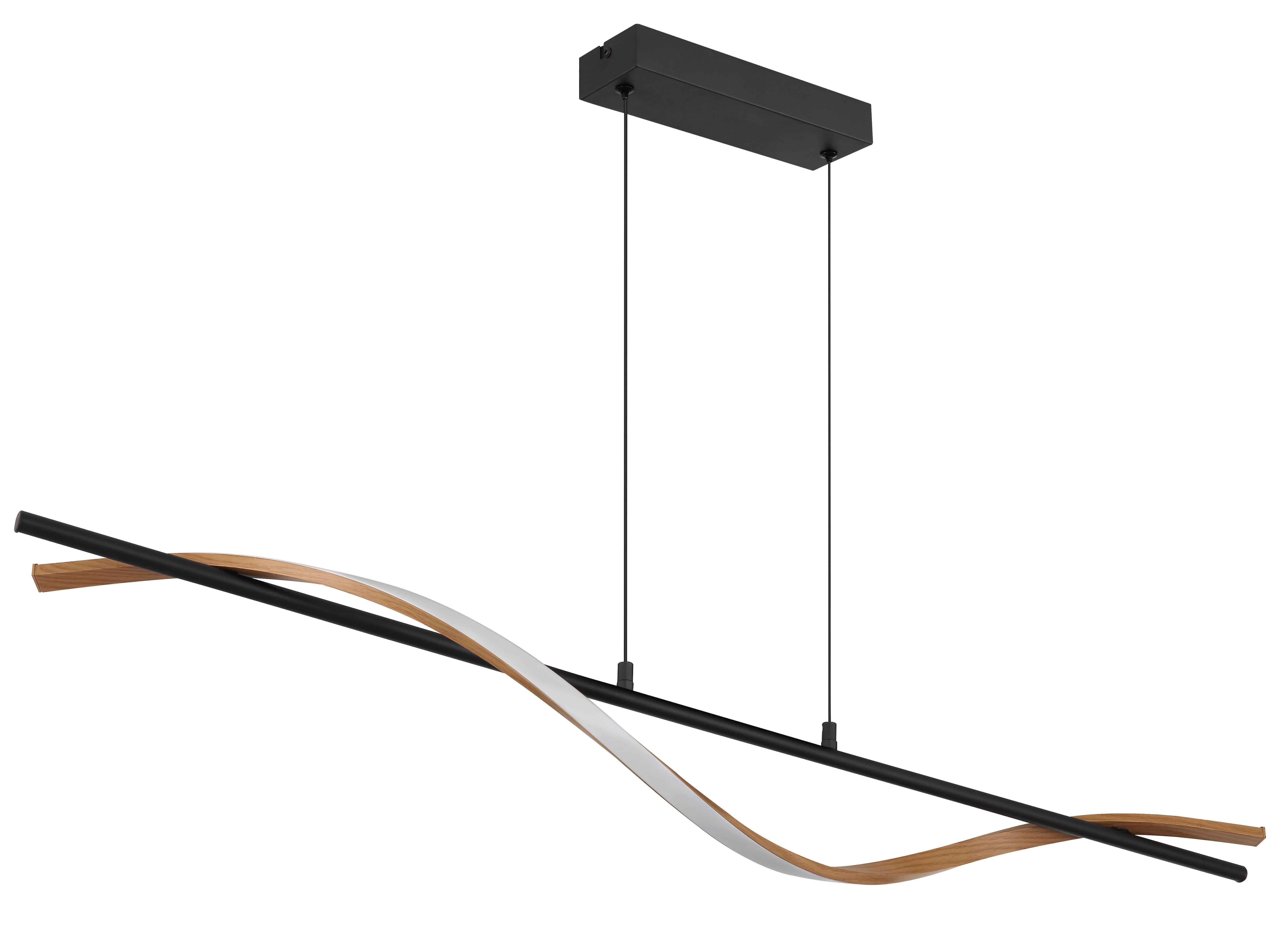 Led Mennyezeti Lámpa 67354h Watkins - barna/fekete, Design, műanyag/fém (115/14/17cm) - Globo