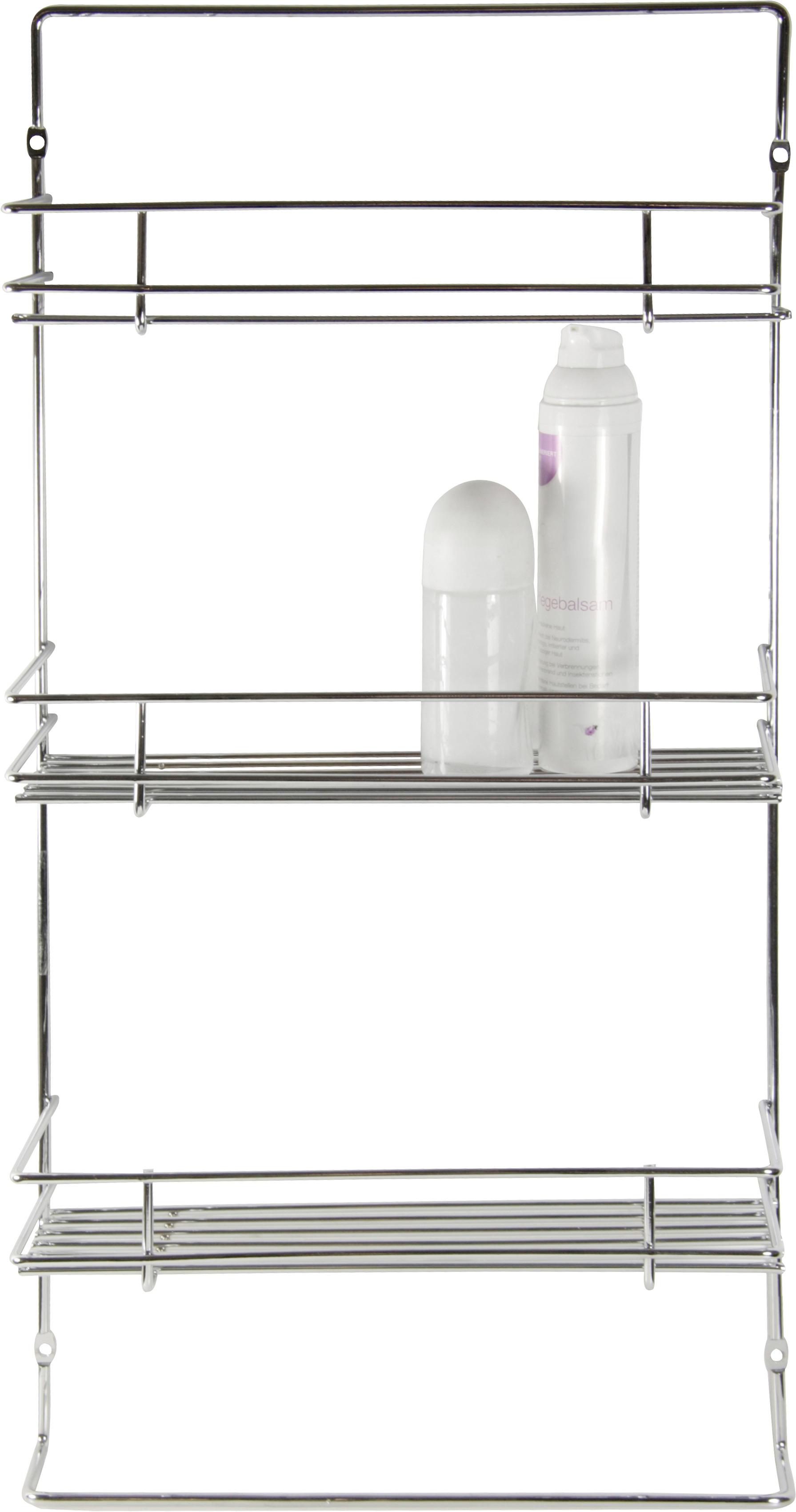 Duschregal 3 Ablagen Rechteckig 28x55cm Palermo - Silberfarben, KONVENTIONELL, Metall (28/55/11cm)