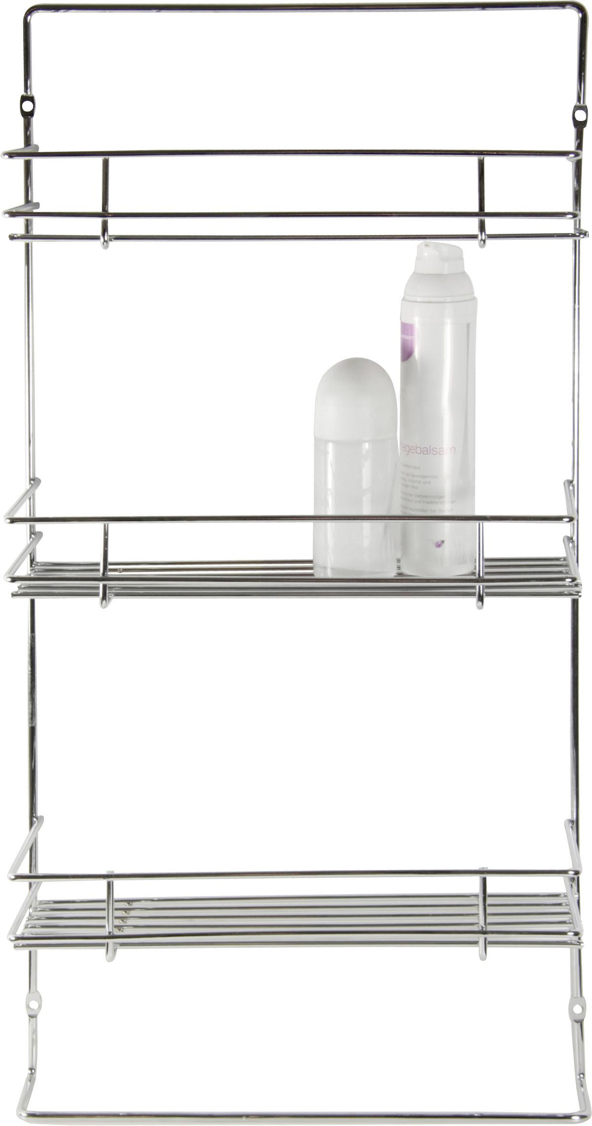 Duschregal 3 Ablagen Rechteckig 28x55cm Palermo - Silberfarben, KONVENTIONELL, Metall (28/55/11cm)