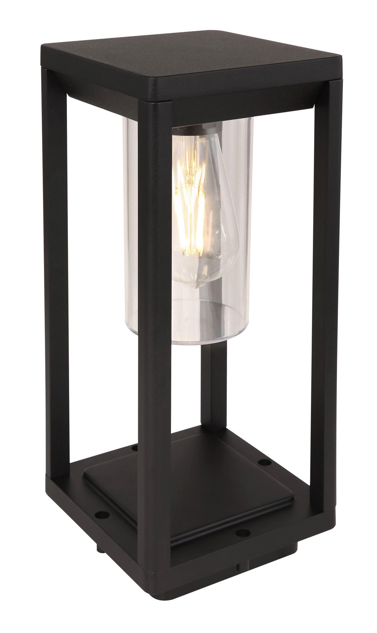 Außenleuchte Candela 15 Watt Aluminium - Klar/Schwarz, Basics, Kunststoff/Metall (15/15/35cm) - Globo