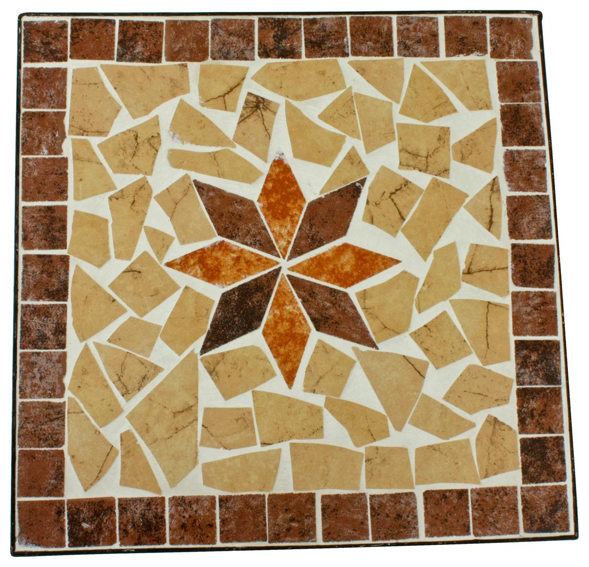 Blumentisch Metall Mit Mosaik Schwarz/multicolor Amarillo - Multicolor/Schwarz, MODERN, Metall (35/35/53cm)
