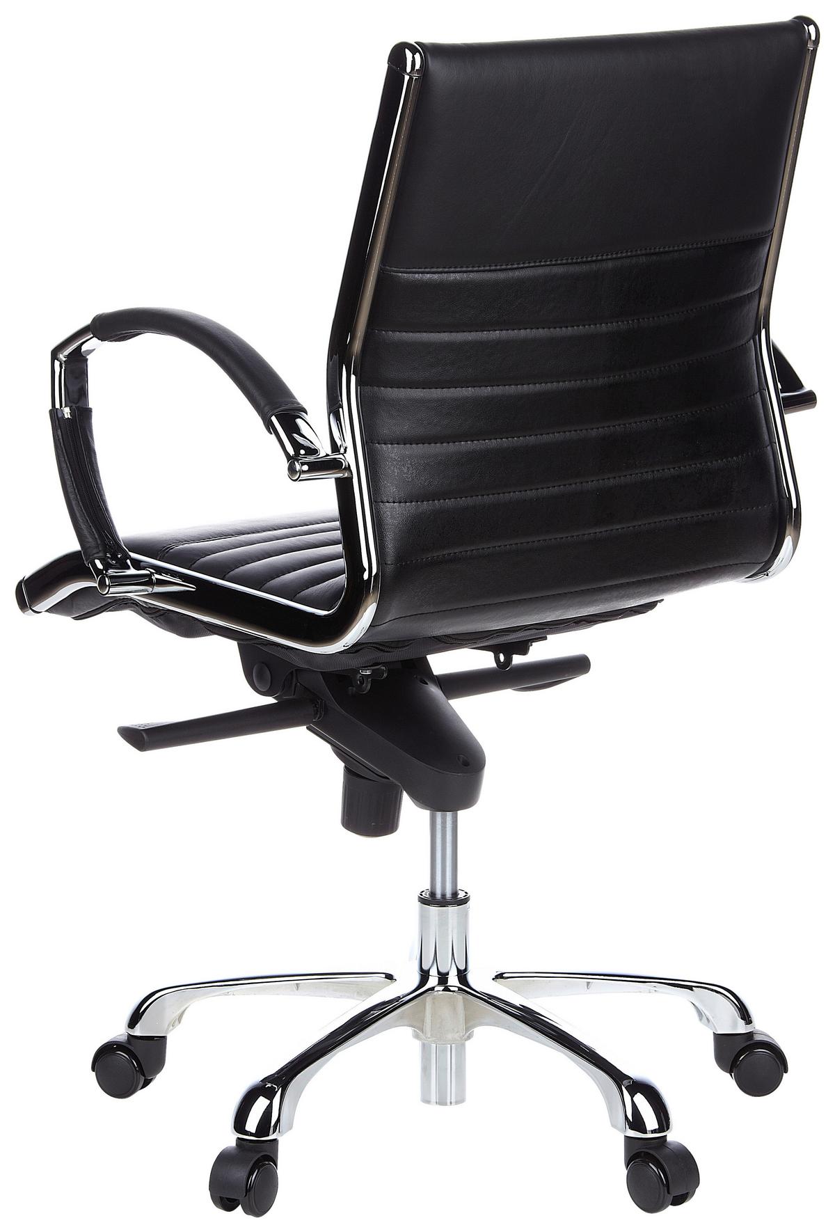 Drehstuhl Parma 10 Schwarz - Chromfarben/Schwarz, MODERN, Leder/Kunststoff (60/111/50cm) - MID.YOU
