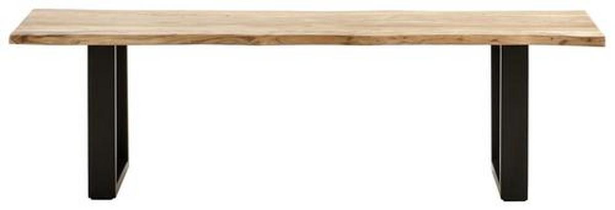Lavice z masivu akacie RUNNER 160 cm - černá/barvy akácie, Natur, kov/dřevo (160/45/42cm) - MID.YOU