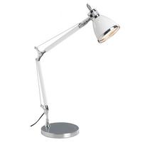 Schreibtischlampe Octavia Chromfarben/weiß Flexarm - Chromfarben/Weiß, Basics, Metall (47,5/50/21cm) - Brilliant
