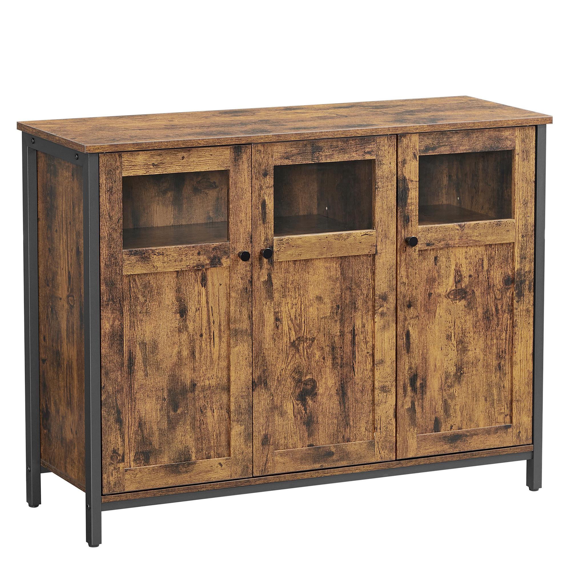 Sideboard Schwarz, Dunkelbraun B: 100 Cm - Dunkelbraun/Schwarz, Trend, Holzwerkstoff (100/75/35cm) - MID.YOU