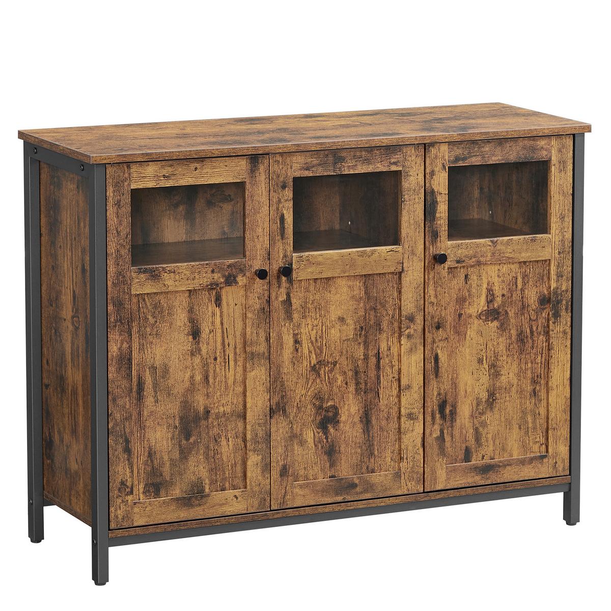 Sideboard Schwarz, Dunkelbraun B: 100 cm - Dunkelbraun/Schwarz, Trend, Holzwerkstoff (100/75/35cm) - MID.YOU