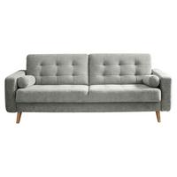 Schlafsofa mit Bettkasten und Kissen Fjord, Webstoff - Schlammfarben/Eichefarben, MODERN, Holzwerkstoff/Textil (222/86/90cm) - MID.YOU