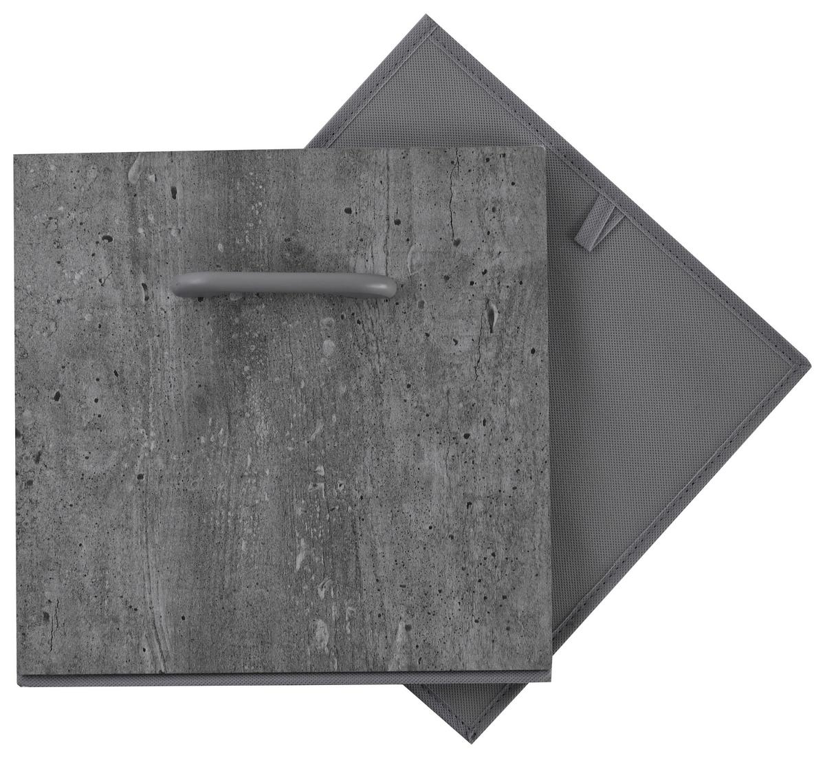 Faltbox Martin - Grau, KONVENTIONELL, Karton/Holz (33/33/32cm) - James Wood