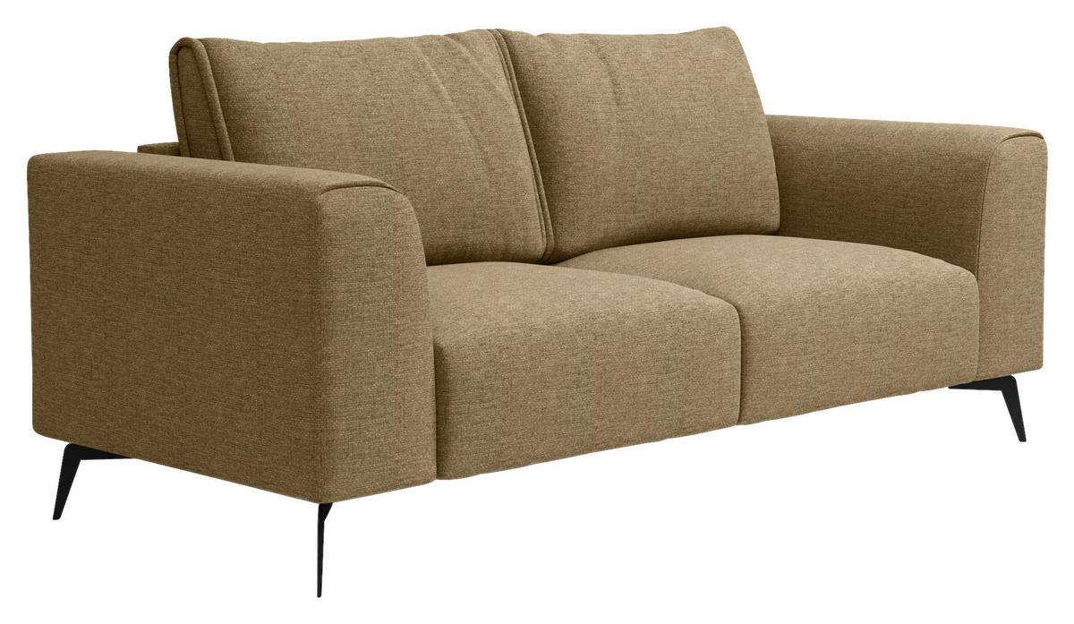 Dvoumístná pohovka SEUL, zlatá - černá/barvy zlata, Design, kov/dřevo (186/88/90cm) - MID.YOU