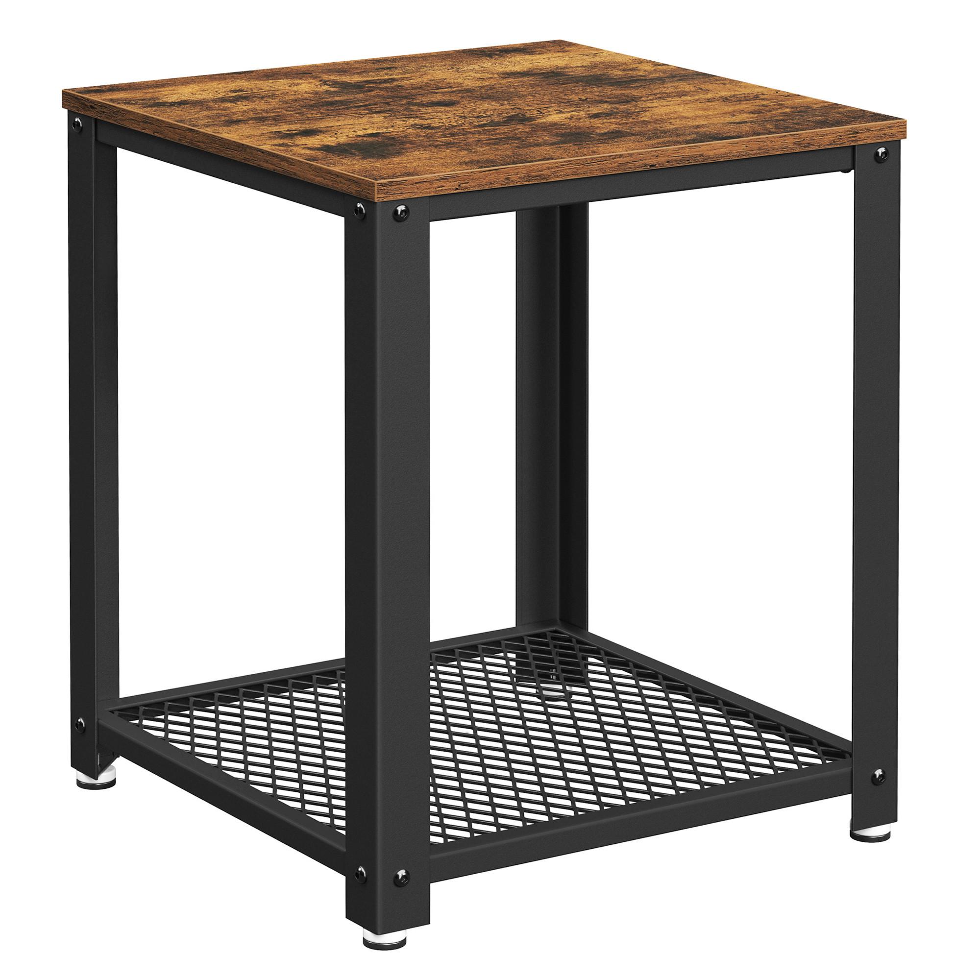 Beistelltisch Mit Ablagefach Braun, Schwarz - Schwarz/Braun, Trend, Holzwerkstoff/Metall (45/55/45cm) - Boxxx