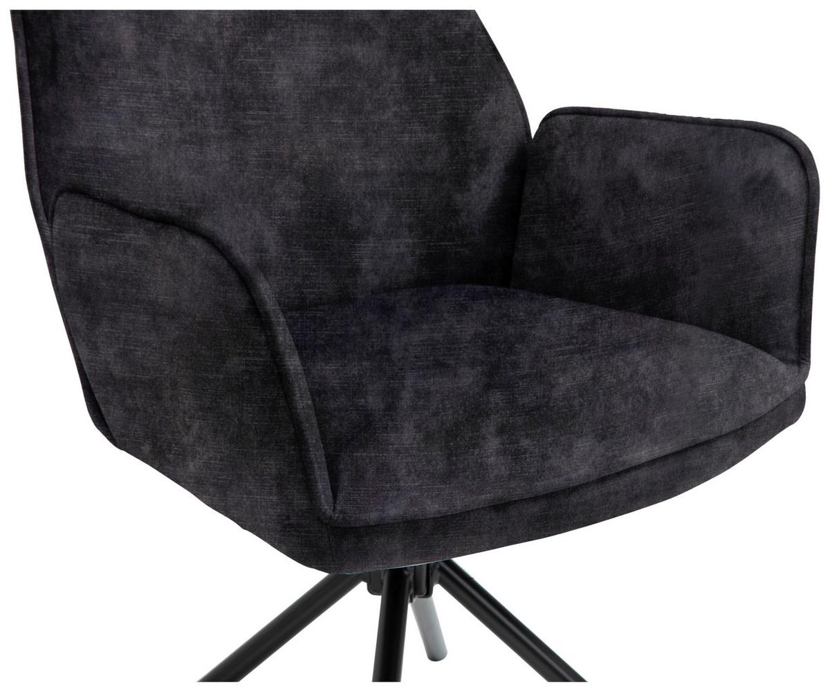 Stuhl-set Blair - Anthrazit/Schwarz, MODERN, Textil/Metall (57/89/61cm) - MID.YOU