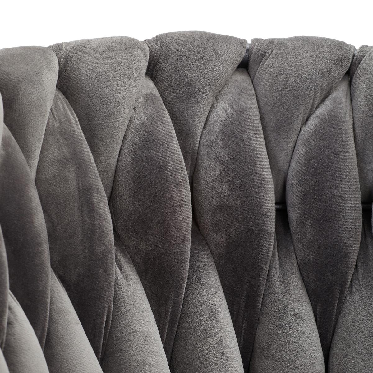Stuhl Hardy Samt Grau B: 63 Cm - Schwarz/Grau, MODERN, Textil/Metall (63/58/78cm) - Livetastic