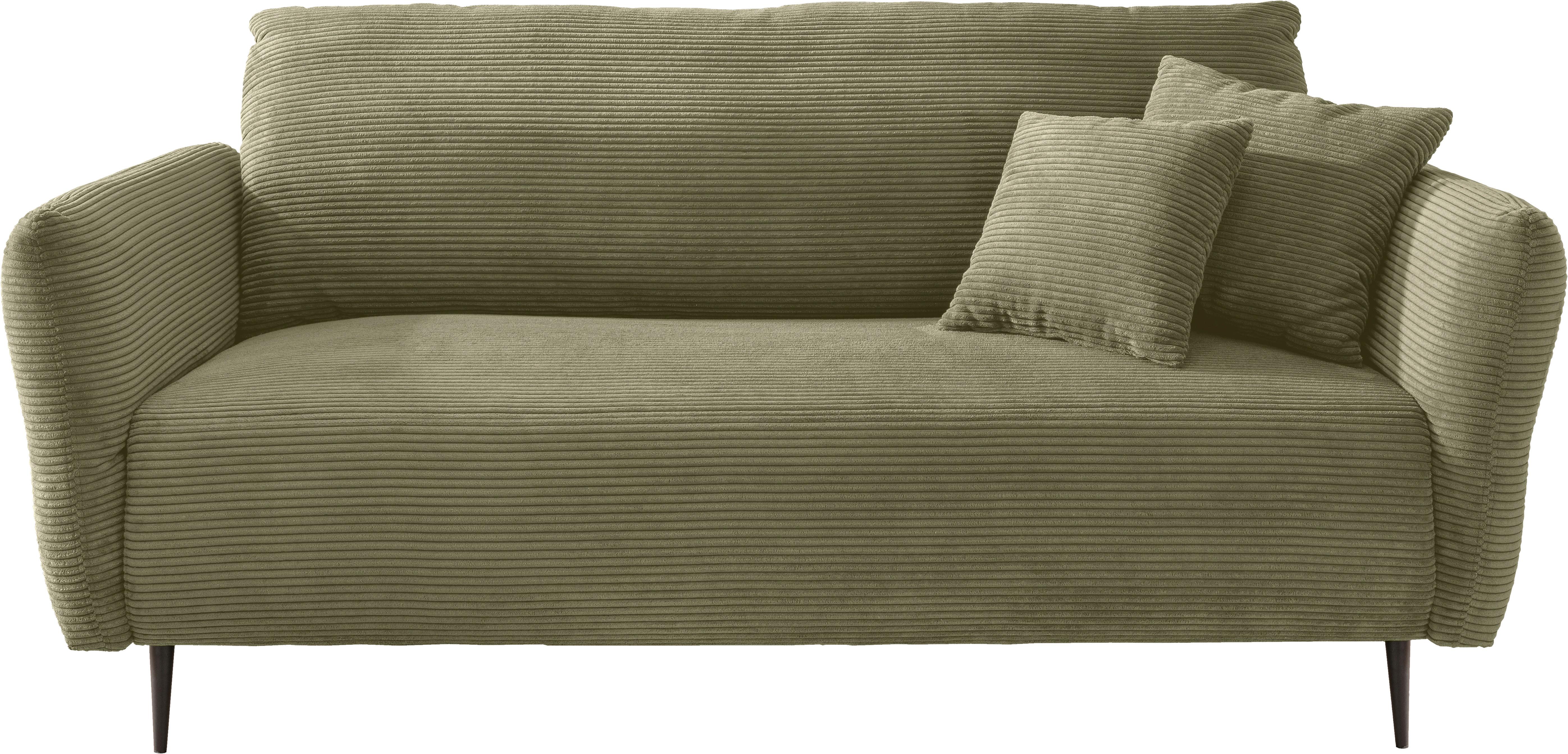3-Sitzer-Sofa Vanilla Olivgrün, B: 201 cm - Schwarz/Olivgrün, Design, Textil (201/97/102cm) - Livetastic