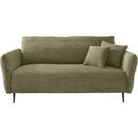 3-Sitzer-Sofa Vanilla Olivgrün, B: 201 cm - Schwarz/Olivgrün, Design, Textil (201/97/102cm) - Livetastic