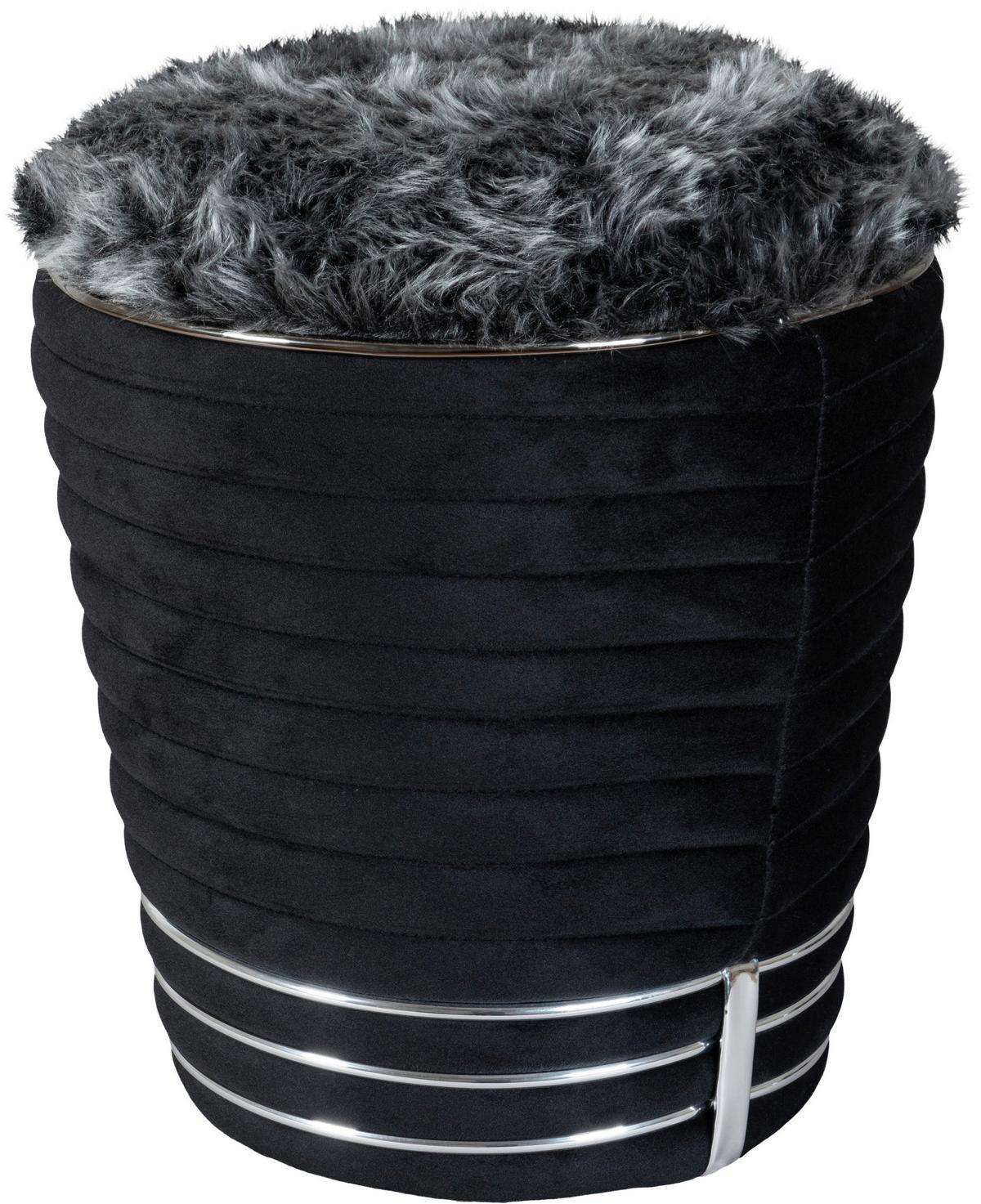 Hocker Doric 325 Graphitfarben/schwarz D: 42 Cm - Graphitfarben/Schwarz, Design, Textil (42/50cm) - Kayoom