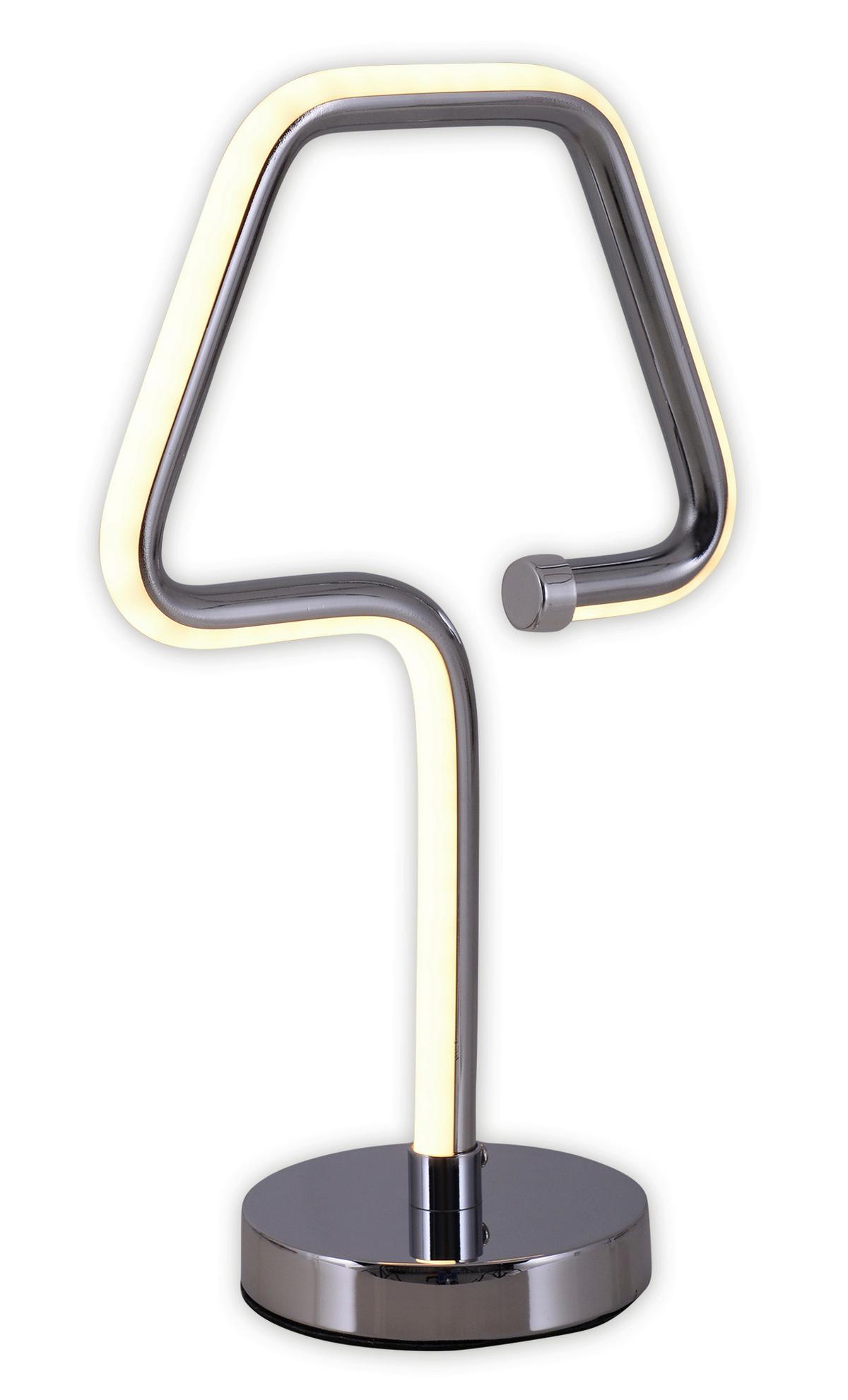 Led-tischlampe Chromfarben Mit Kippschalter - Chromfarben, Design, Kunststoff/Metall (18/30cm) - Näve