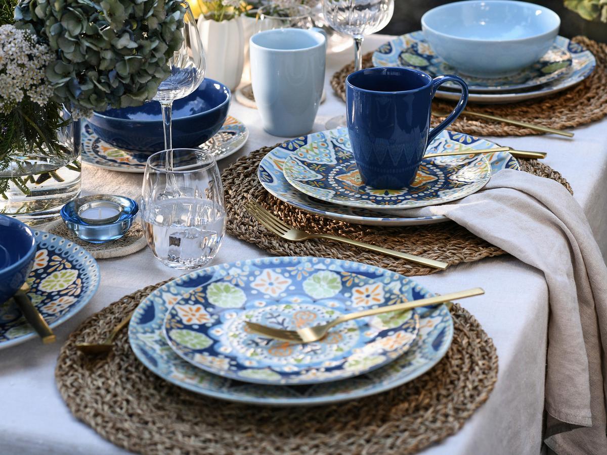 Kombiservice Steinzeug Patio bunt, 16 -Teilig. - Multicolor, Basics, Keramik - Creatable