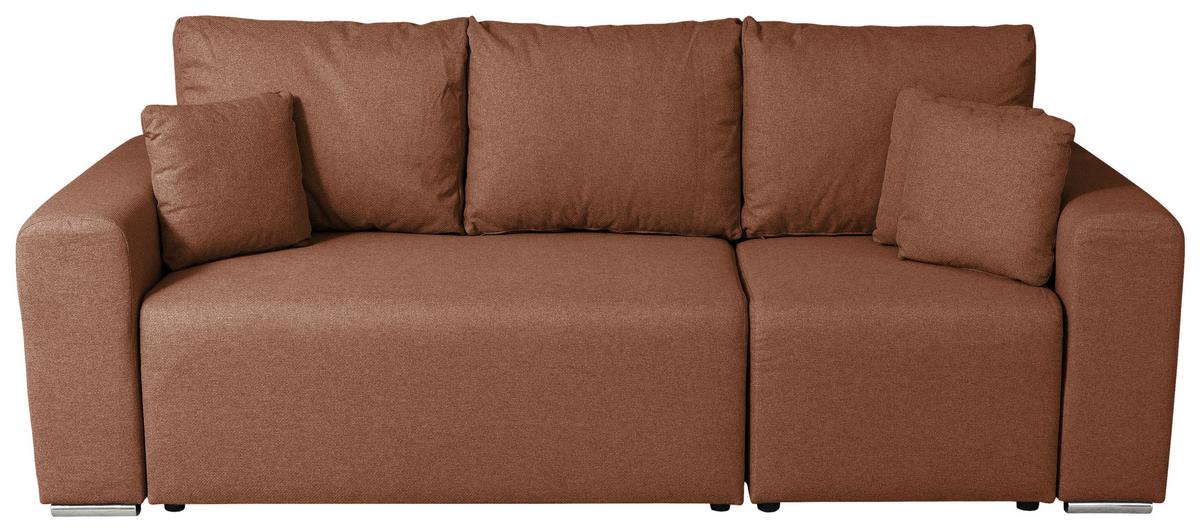 Ecksofa mit Schlaffunktion + Bettkasten 240x153 cm - Chromfarben/Schwarz, Basics, Textil (240/153cm) - P & B