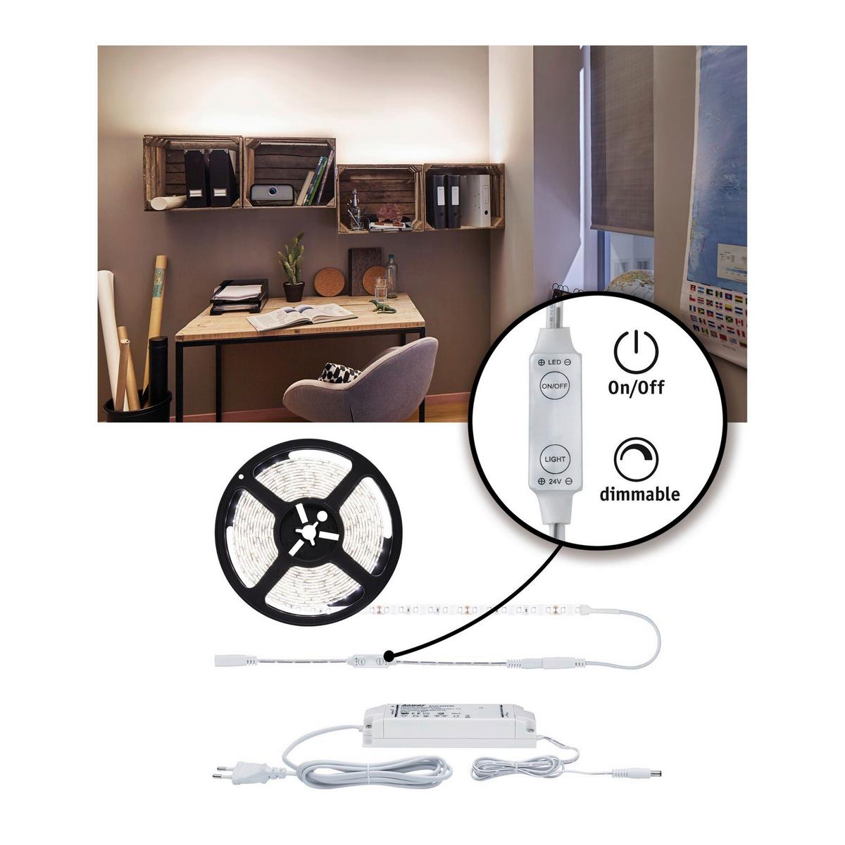 Led-streifen L: 5 M Dimmbar - Weiß, Basics, Kunststoff (500cm) - Paulmann