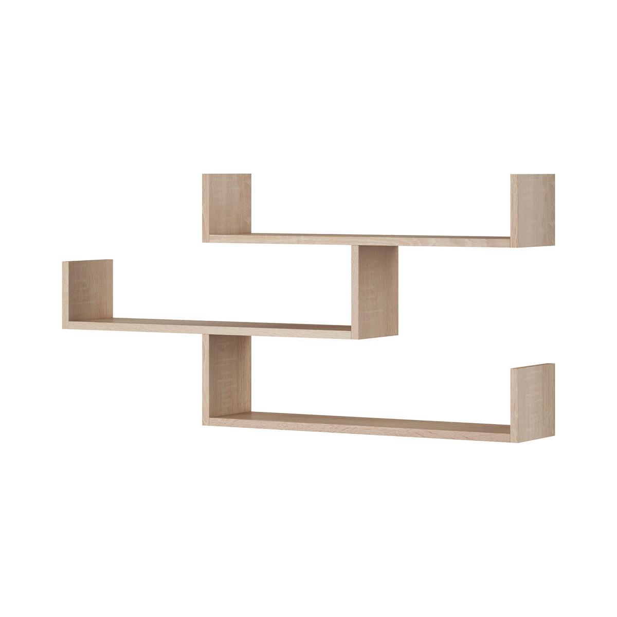 Wandregal Trio Sonoma Eiche Dekor B: 119,1cm - Sonoma Eiche, Basics, Holzwerkstoff (119,1/55/18cm)