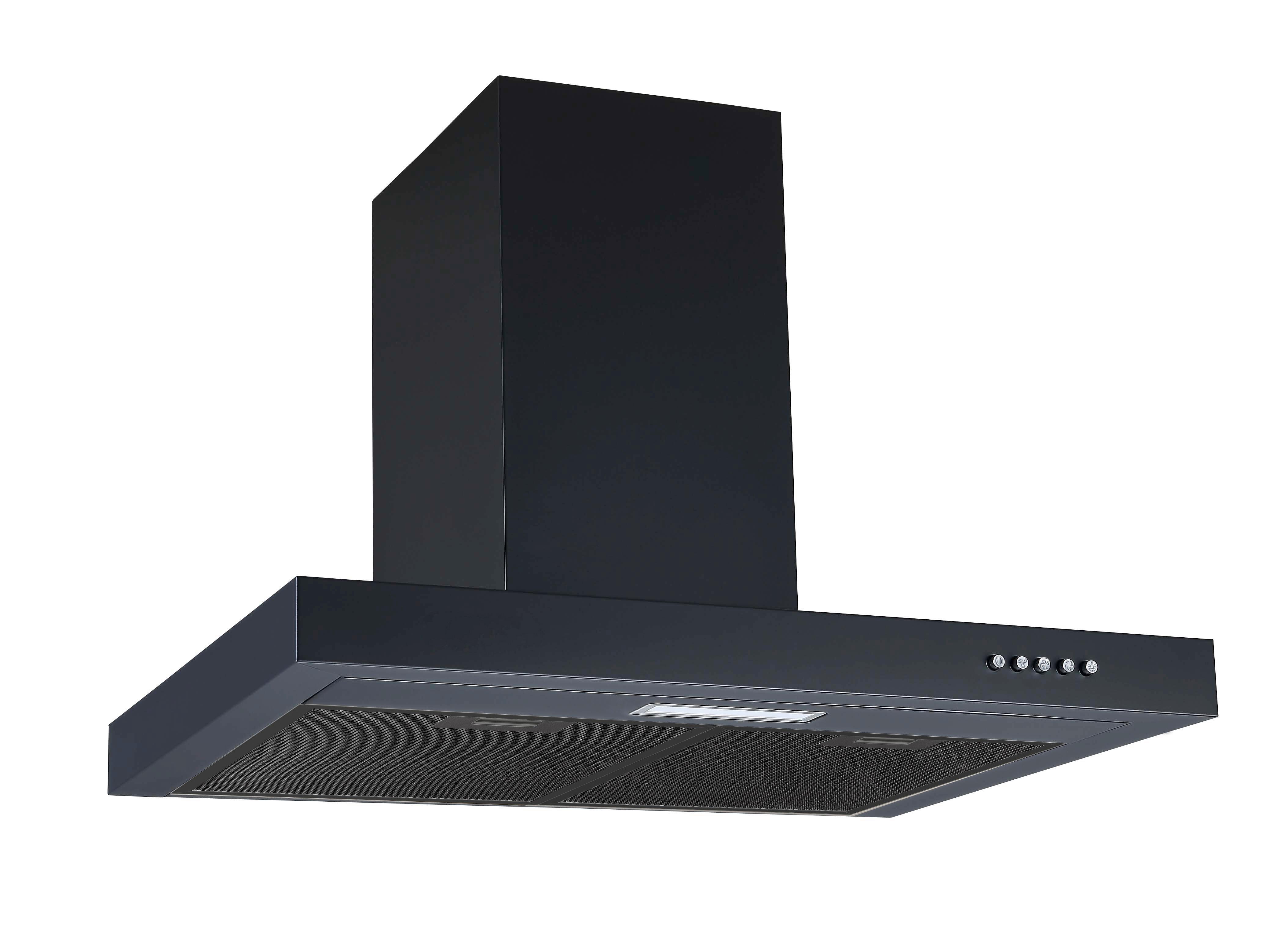 Dunstabzugshaube Schwarz B: 60 cm - Schwarz, Basics, Metall (60/45-83/45cm) - PKM