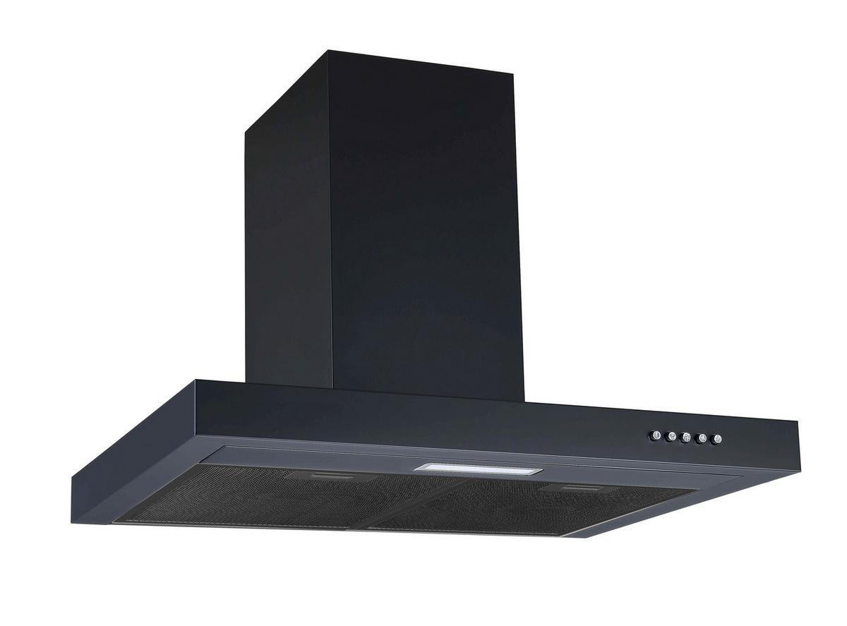 Dunstabzugshaube Schwarz B: 60 cm - Schwarz, Basics, Metall (60/45-83/45cm) - PKM