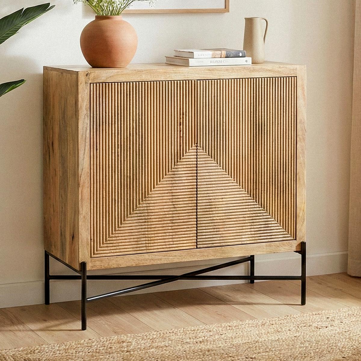 SIDEBOARD Braun B: 91cm - Schwarz/Braun, Design, Holz (91/96/50cm) - Livetastic