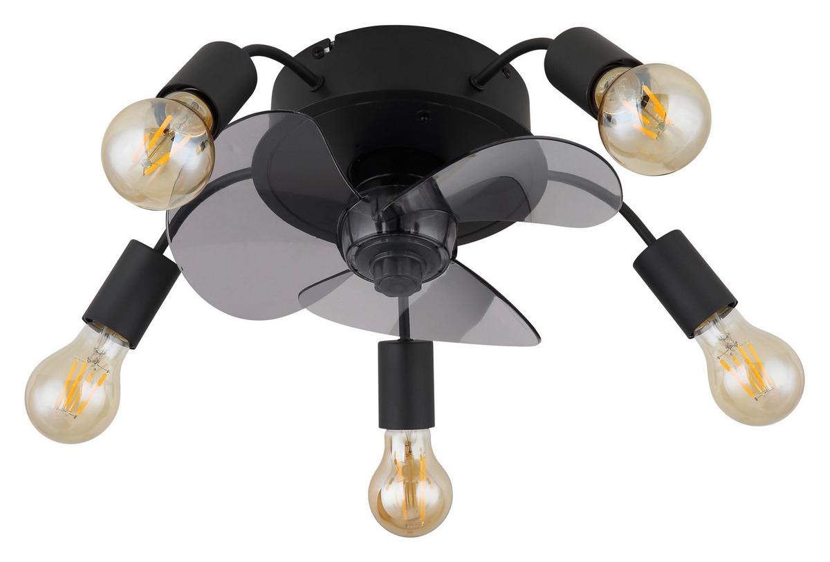 Deckenventilator 03647 Alisha - Hellgrau/Schwarz, Basics, Kunststoff/Metall (42/15cm) - Globo