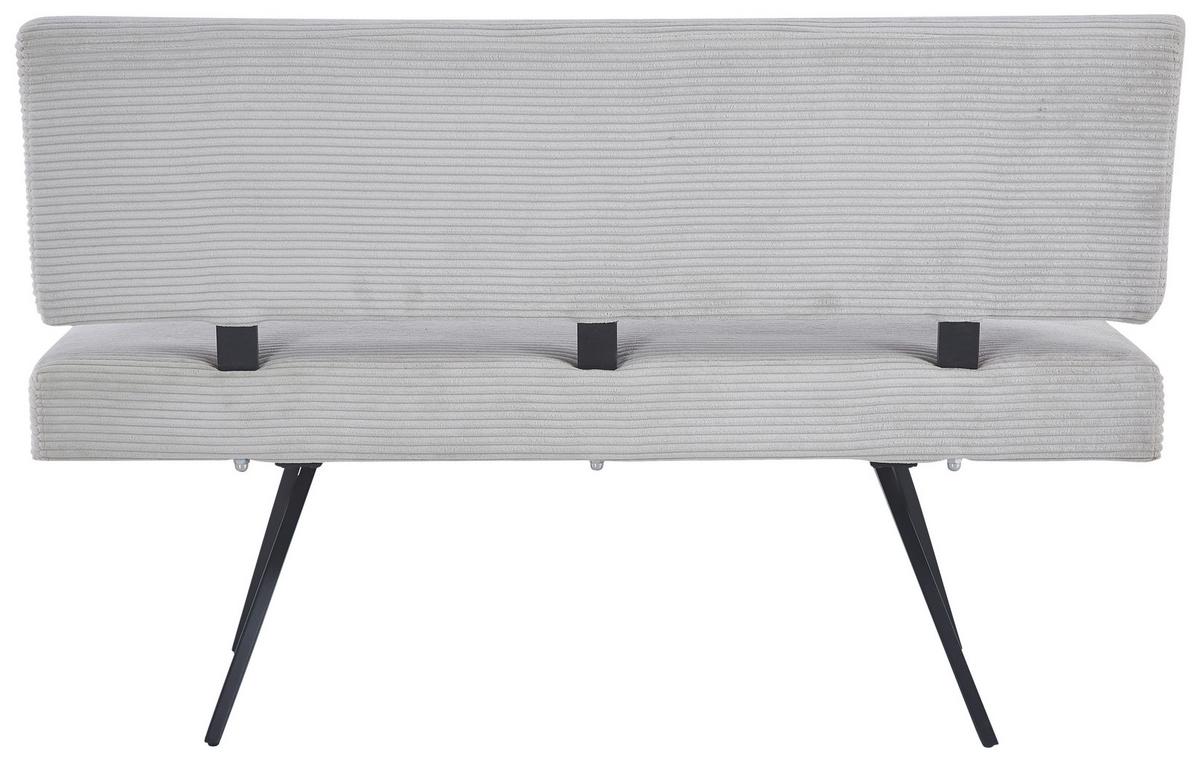 Sitzbank Chios Mit Lehne Cord Beige, B: 140 Cm - Beige/Schwarz, KONVENTIONELL, Textil/Metall (140/90/62cm) - MID.YOU