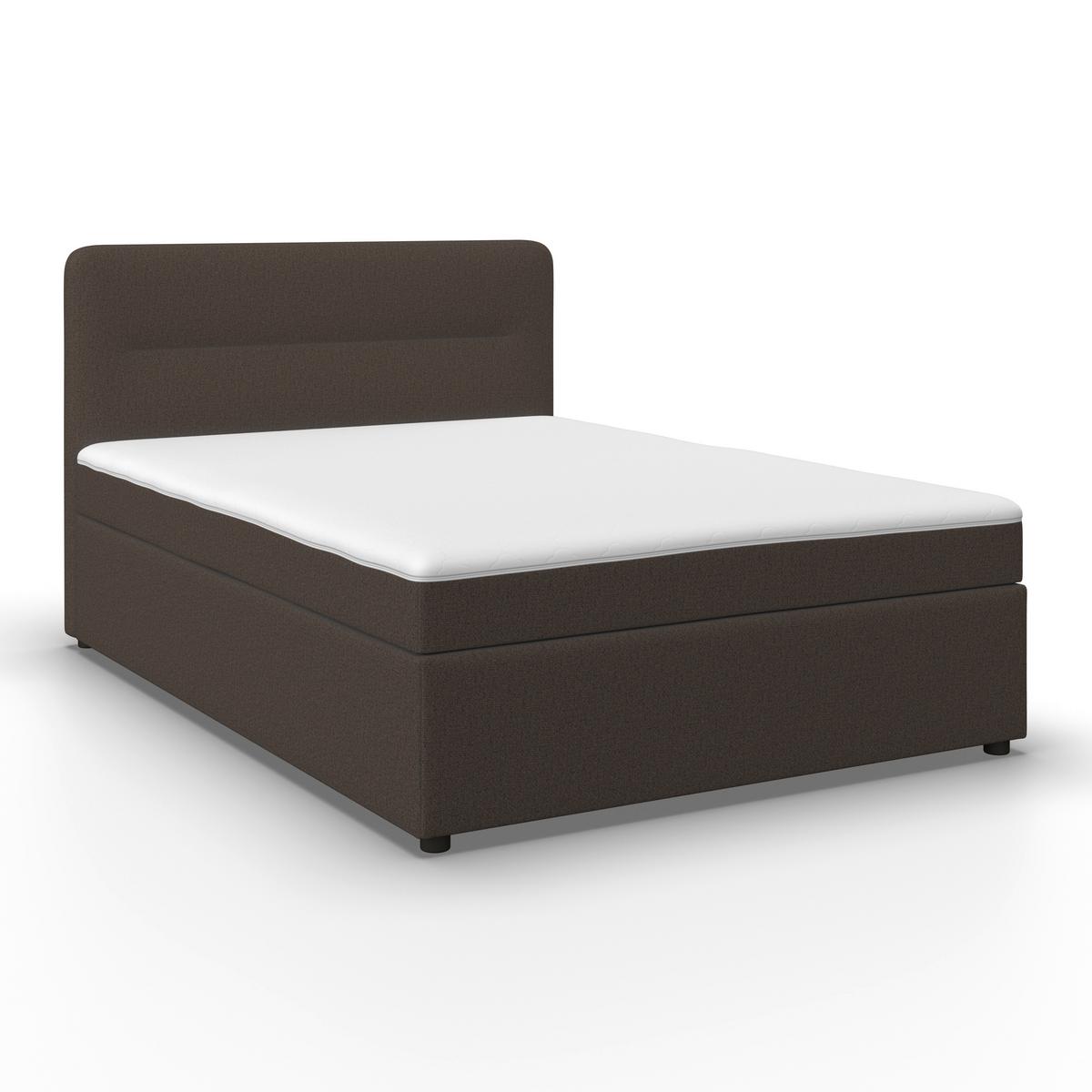 Boxspringová postel MARCO 160x200, hnědá - černá/hnědá, Moderní, dřevo/textil (160/200cm) - Bessagi Home