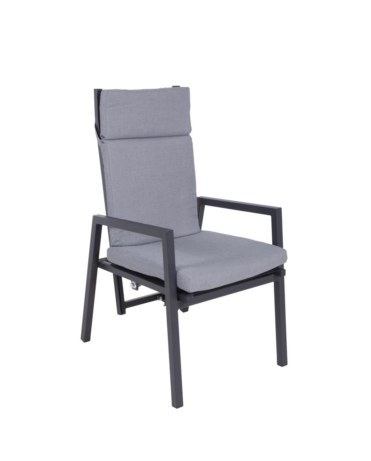 Gartenstuhl Sintra - Schwarz/Grau, Basics, Kunststoff/Textil (55/103/65cm) - Gardenson