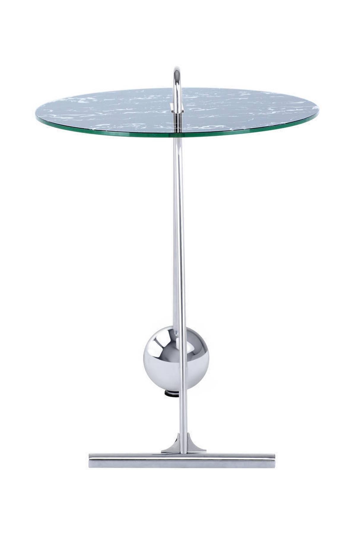 Beistelltisch Pendulum Schwarz/Silberfarben - Silberfarben/Schwarz, Basics, Glas/Metall (46/46/60cm) - Kayoom