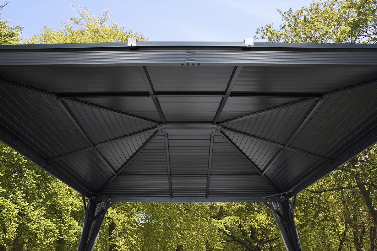 Pavillon Ventura 296x261x423cm wetterfest - Anthrazit, Basics, Metall (296/261/423cm)