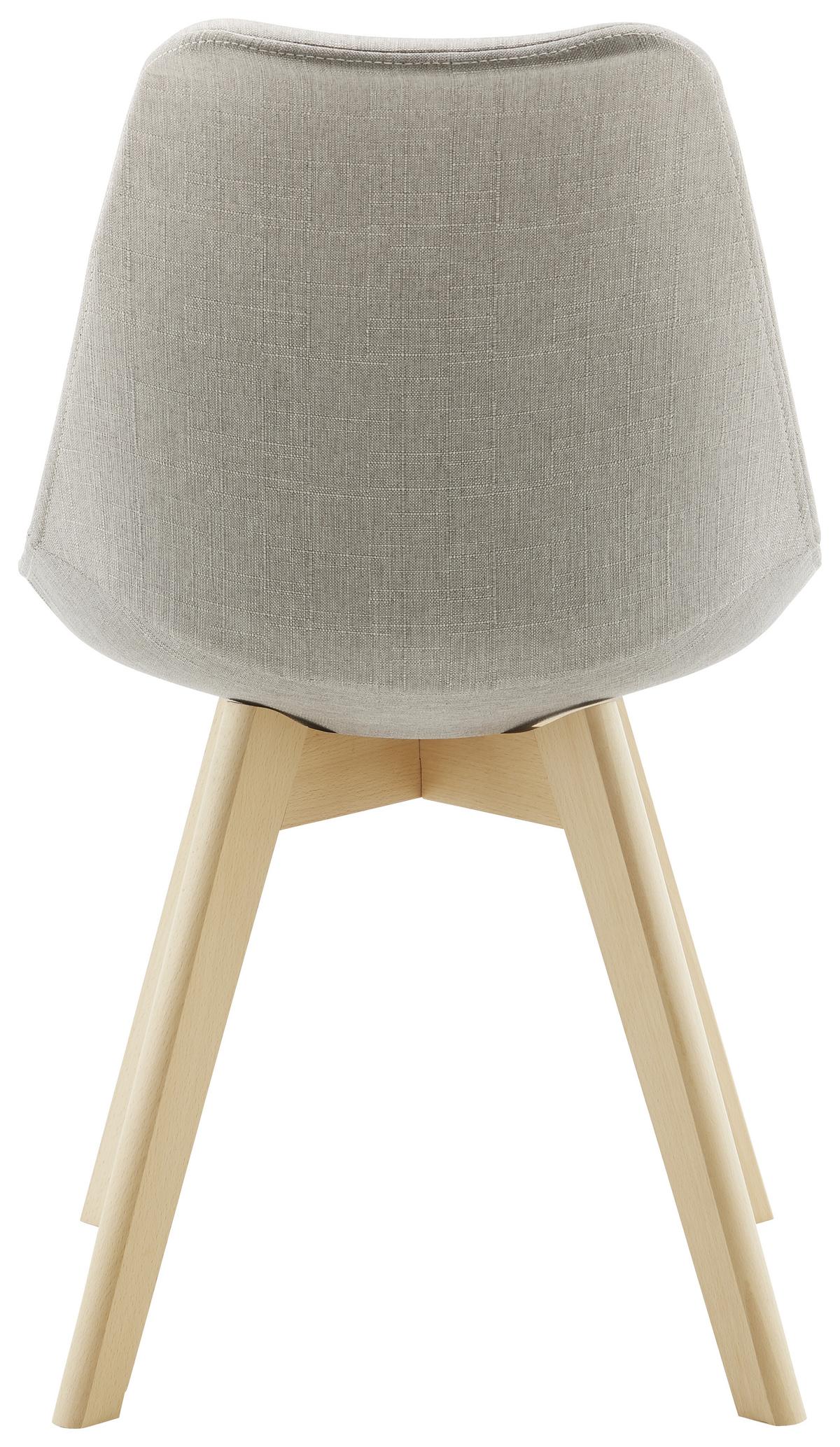 Jedálenská stolička Rocksi - farba buka/svetlosivá, Modern, drevo/textil (43/82,5/43cm) - Bessagi Home