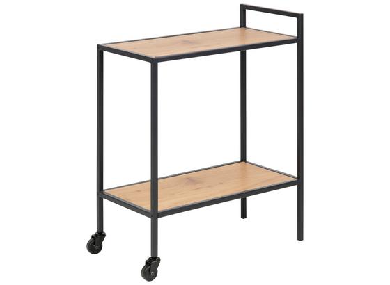 Tabletttisch mit 2 Rollen + Ablagefach Seaford Eichefarben - Eichefarben/Schwarz, Trend, Holzwerkstoff/Metall (60,0/75,0/30,0cm) - Carryhome Tabletttisch mit 2 Rollen + Ablagefach Seaford Eichefarben - Eichefarben/Schwarz, Trend, Holzwerkstoff/Metall (60,0/75,0/30,0cm) - Carryhome