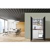 Schrankküche mit Kühlschrank + Kochfeld 104 cm Weiß/Schwarz - Schwarz/Weiß, MODERN, Holzwerkstoff/Metall (104/193/67cm) - Respekta