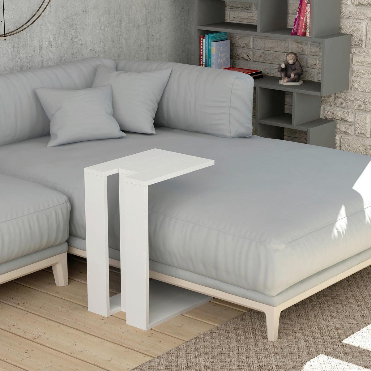 Beistelltisch Muju Beistelltisch - Weiß, Design, Holzwerkstoff (30/40/57cm) - Livetastic