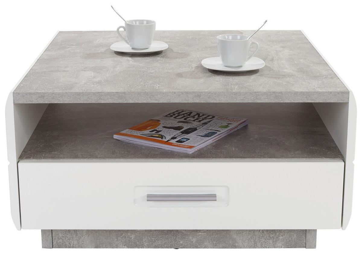 Couchtisch Mit Stauraum Avensis, Betonoptik/weiß - Weiß/Grau, MODERN, Holzwerkstoff (75/40/75cm) - Luca Bessoni