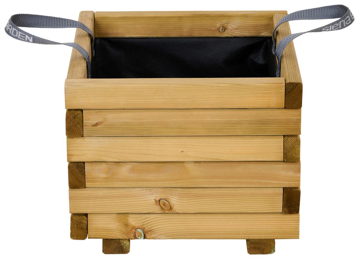 Blumenkasten Schwarz Kieferfarben B: 40 Cm - Schwarz/Kieferfarben, Basics, Holz/Textil (40/33/40cm) - Siena Garden